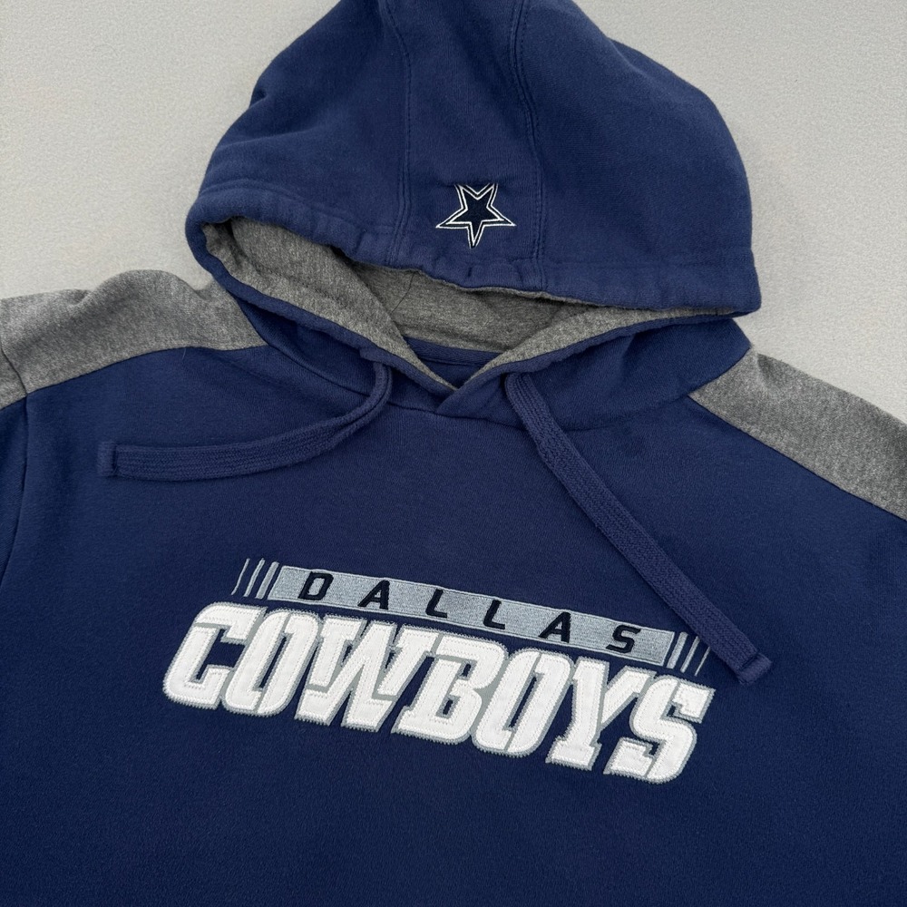 Dallas Cowboys NFL‎ Pullover Hoodie Blue Retro Y2K Boxy Fit Men's XL Blokecore
